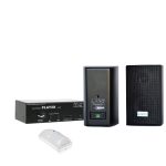 Lydspiller med bevegelsdetektor og svarte kompakthøyttalere